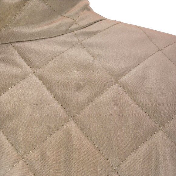 Women Within Quilted Jacket Barn Coat Snaps Down Tan/Red Diamond Quilt Size 1X - Picture 4 of 7